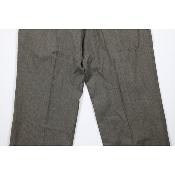 Vintage 70s Streetwear Mens 34x30 Wool Herringbone Wide Leg Chino Pants USA - Picture 11 of 12